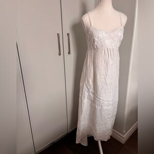 Tommy Bahama White Linen Dress with embroidered top